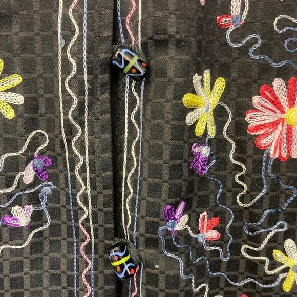 Drapers & Damons Embroidered Jacket Womens XL Asian Collar Floral Artsy Spring - Picture 6 of 16